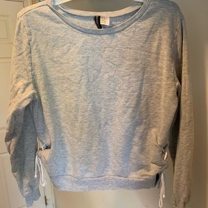 H&M Cropped Grey Crew Neck